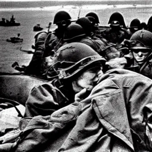 Image similar to the d - day, by robert capa,