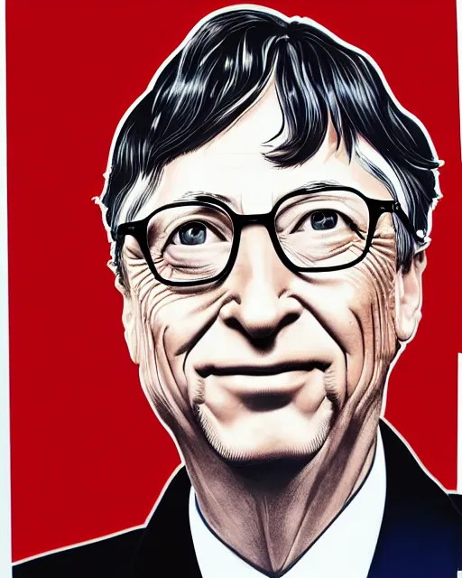 Image similar to a portrait of Bill Gates, highly detailed, in the style of ukiyoe