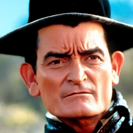 Image similar to charlie sheen in the three amigos