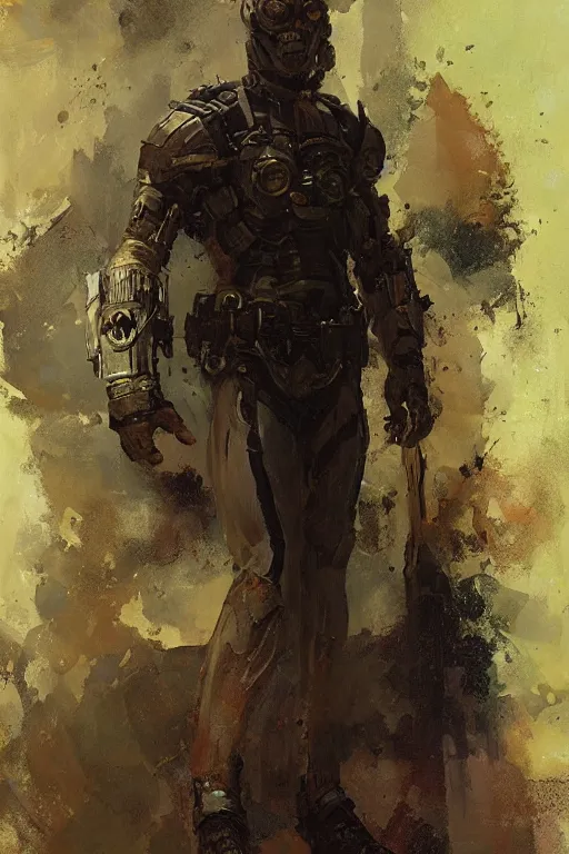 Image similar to pulp scifi fantasy illustration full body portrait marvel's eson, by norman rockwell, jack kirby, bergey, craig mullins, ruan jia, jeremy mann, tom lovell, 5 0 s, astounding stories, amazing, fantasy, other worlds