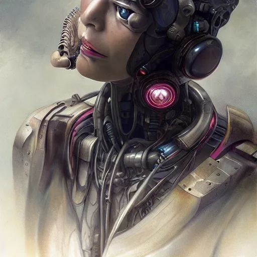 Prompt: Cyborg from Ghost in the shell by Salvador Dali and Tomasz Alen Kopera, cyberpunk, impressive perspective, aesthetic, masterpiece, trending on artstation