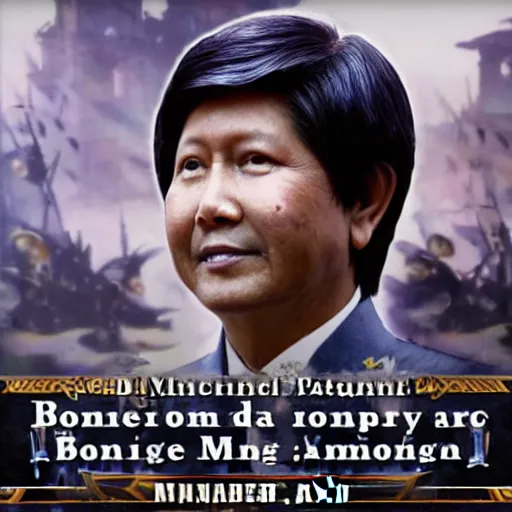 Image similar to God Emperor BongBong Marcos, Warhammer 4K ,