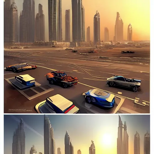 Image similar to gta : dubai, concept art