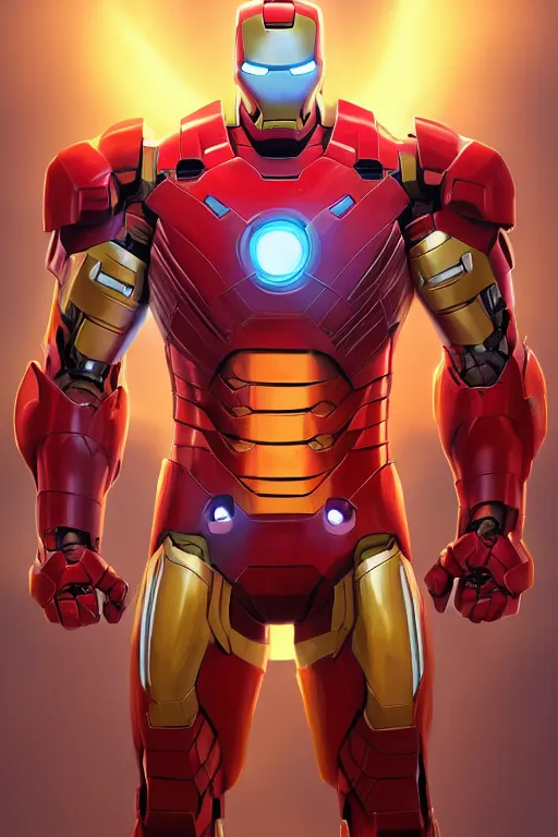 Image similar to epic russian iron man portrait stylized as fornite style game design fanart by concept artist gervasio canda, behance hd by jesper ejsing, by rhads, makoto shinkai and lois van baarle, ilya kuvshinov, rossdraws global illumination radiating a glowing aura global illumination ray tracing hdr render in unreal engine 5