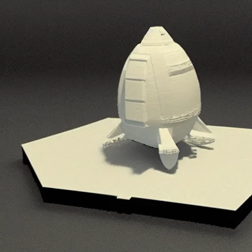 Prompt: a 3d printed space ship