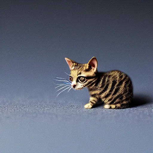 Image similar to award winning photo of the worlds smallest cat digital art , trending on artstation , 4k