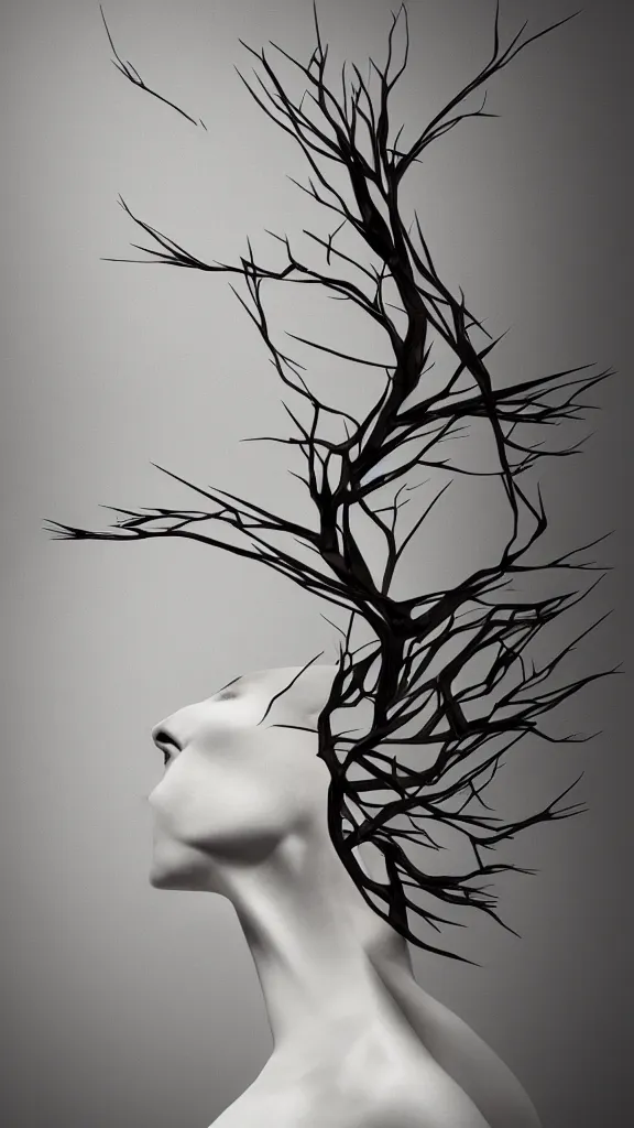 Image similar to tree by ingrid baars, octane render, 4 k, 8 k, sharp!, very very beautiful, stunning, twisted, vanishing, transparent, ethereal