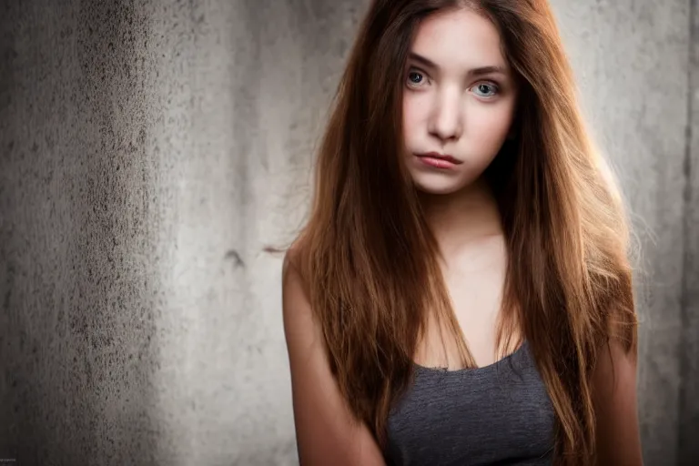 Image similar to very beautiful girl in full height, photographed by Canon EOS, cinematic lighting, natural complexion, extremely high definition shot, aesthetic canon of proportions