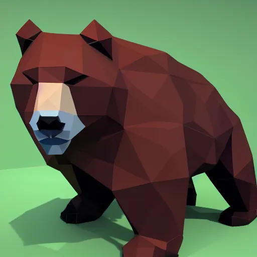 Prompt: low poly bear