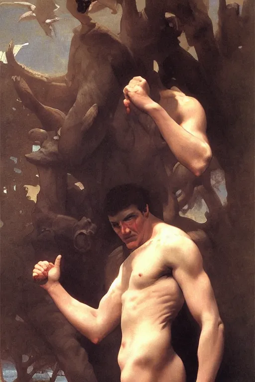 Image similar to Beast (Dr. Henry Philip Hank McCoy) from the X-Men by William Adolphe Bouguereau