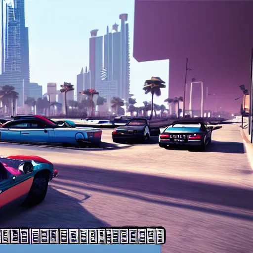 Image similar to gta : dubai, cinematic colors