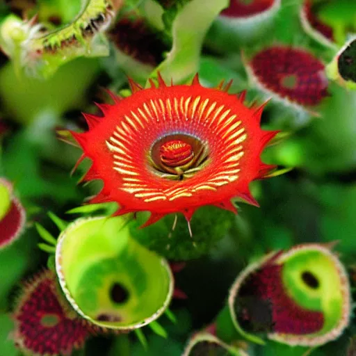 Prompt: venus flytrap in bloom