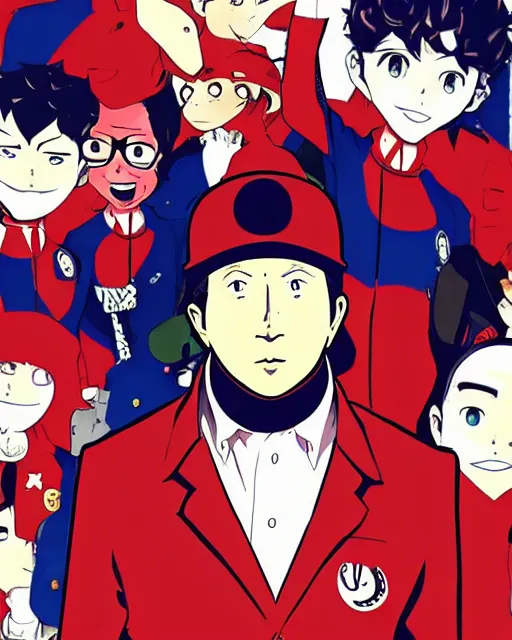 Image similar to Hugo Chavez portrait in Persona 5, Persona 5 style, anime