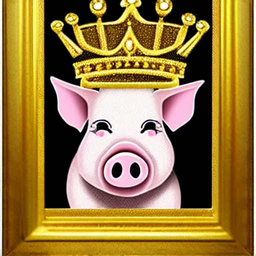 Image similar to pig in gold crown by Butcher