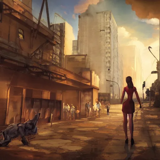 Image similar to Faye Valentine, concept art, matte painting, highly detailed, rule of thirds, dynamic lighting, cinematic, detailed, denoised, centered