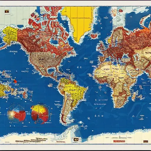 Prompt: Political world map of Mars