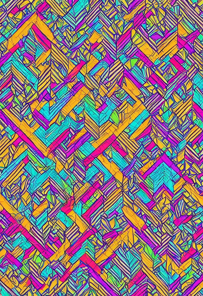 Image similar to Pattern in Amazonian colors. Geometric shapes.