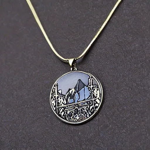 Image similar to artnouveau tolkien lord of the rings necklace