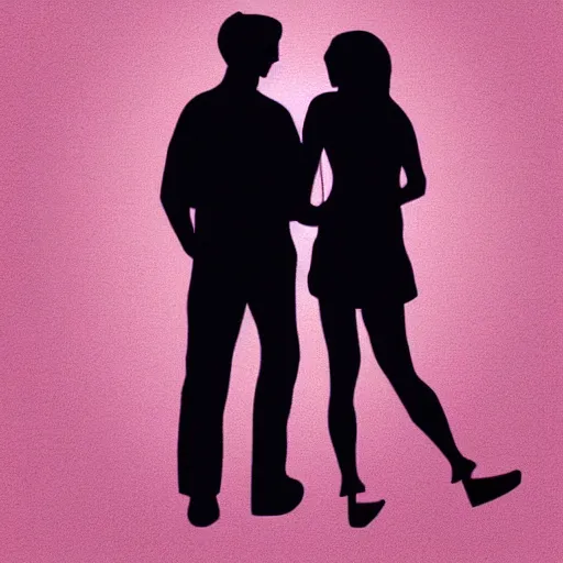 Prompt: silhouette of a man and woman, pastel background, superb resolution