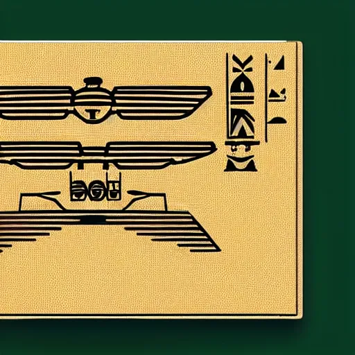 Image similar to Egyptian hieroglyphic schematic of a DJI Mavic Mini 2 drone, on papyrus