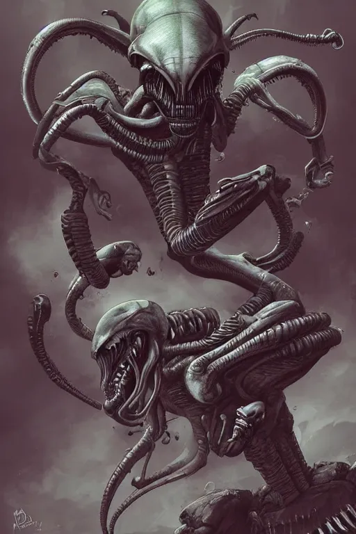 Image similar to xenomorph movie concept by micheal kutsche