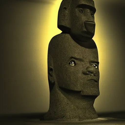 Gigachad as an Easter Island head, trending on, Stable Diffusion