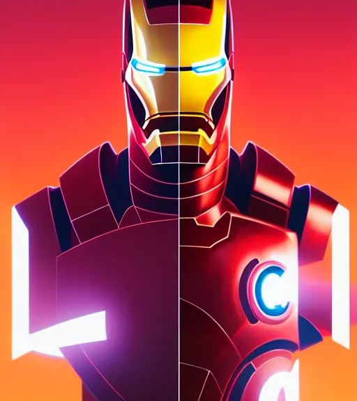 Image similar to icon stylized minimalist adam scott as iron man, loftis, cory behance hd by jesper ejsing, by rhads, makoto shinkai and lois van baarle, ilya kuvshinov, rossdraws global illumination