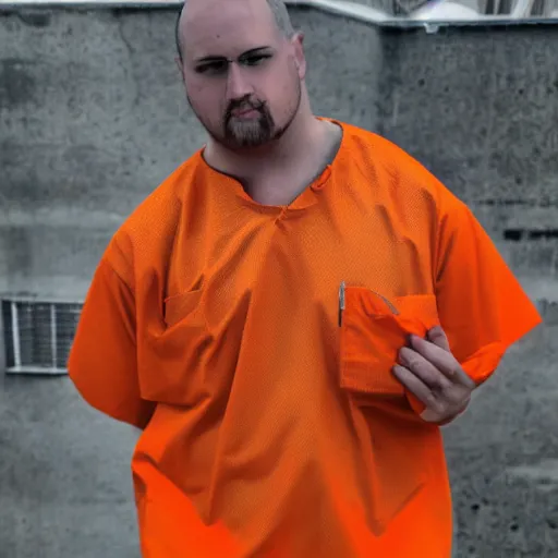 Image similar to bull wearing orange inmate clothes