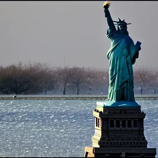 Prompt: statue of liberty flooding