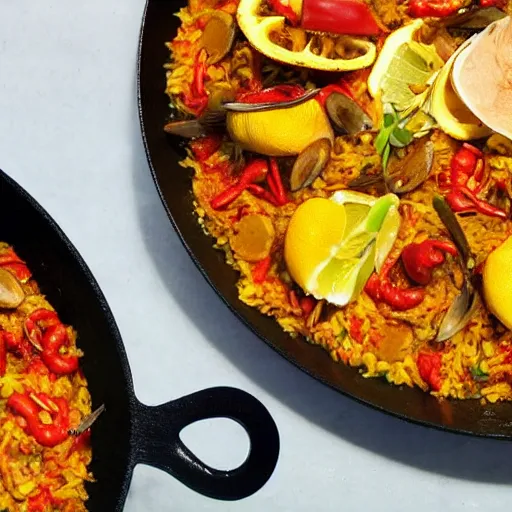 Prompt: paella valenciana