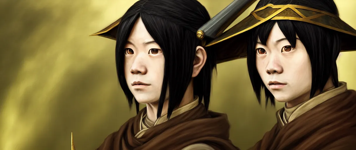 Image similar to hyperrealist highly detailed english medieval portrait of Toph Bei Fong, concept art avatar the last airbender dramatic studio lighting 8k wide angle shallow depth of field