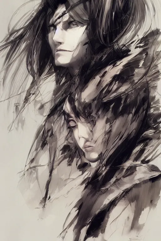 Prompt: gloden, portrait, angle with wing, girl, long hair, fight, battle, high detail, concept art, digital art, art of yoji shinkawa, trending on artstation, trending on deviantart,