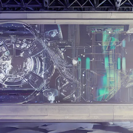 Prompt: sci-fi wall panel motherboard on the coronation of napoleon painting and point cloud hologram in the middle, unreal engine 5, keyshot, octane, artstation trending, ultra high detail, ultra realistic, cinematic, 8k, 16k, in style of zaha hadid architecture, colors in style of nanospace Michael Menzelincev, in style of Lee SOUDER, colors in style of the Blade Runner 2049, in plastic, dark, tilt shift,