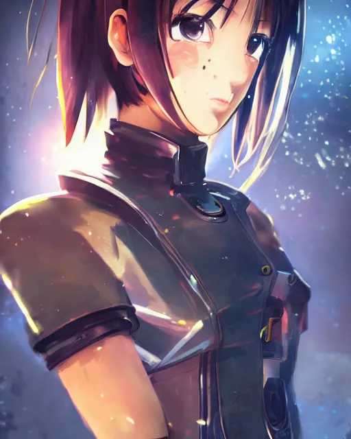 Image similar to portrait of anime girl in mechanic armor in night tokyo by makoto sinkai, perfect face, fine details