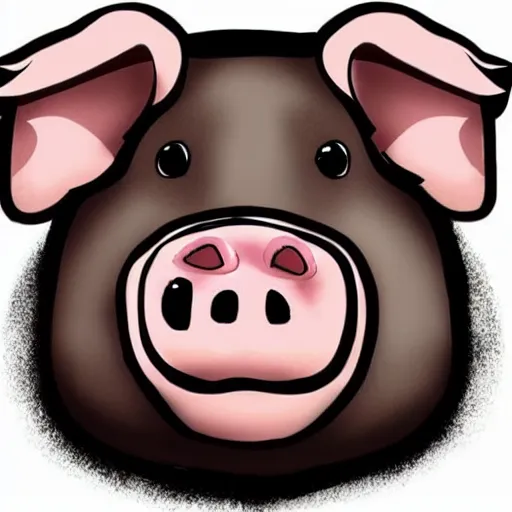 Prompt: face of cutest pig in the world. Artistic. Concept art. Drawing. High details. Artstation. Cute.