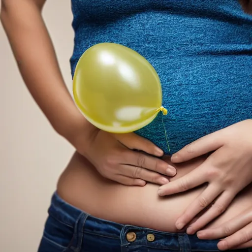 Image similar to woman with balloon belly