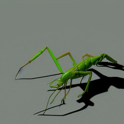 Prompt: cyborg praying mantis qualified low poly nice lighting