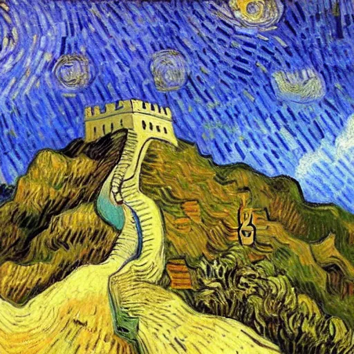 Image similar to Great Wall, by Van Gogh