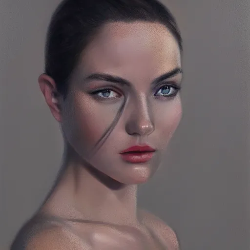 Prompt: a vogue model, oil painting, pale colors, high detail, 8 k, wide angle, trending on artstation,