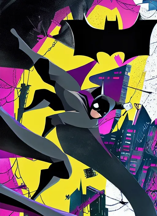 Image similar to Batman in the style of Into the Spiderverse