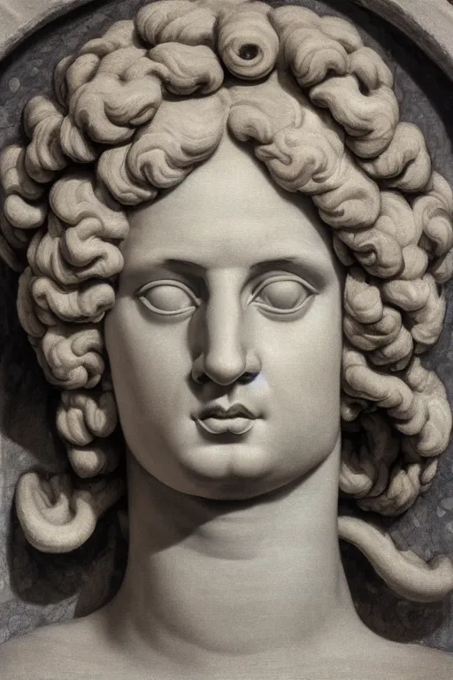 Prompt: Adam, face, closeup, ultra detailed, black granite, Guido Reni style