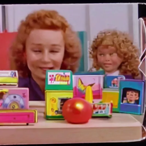 Prompt: vhs footage of an adorable 8 0 s creatacrittles toy