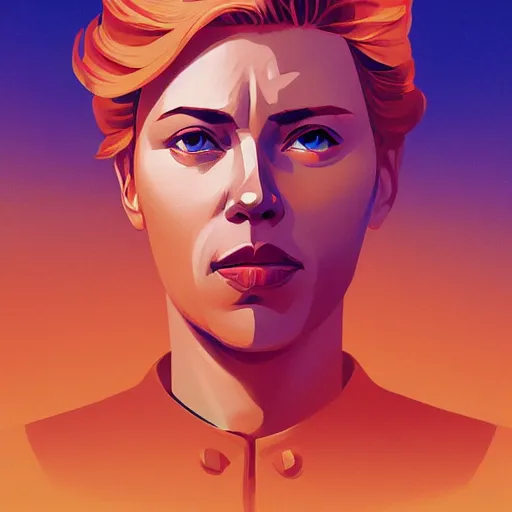 Prompt: face icon stylized minimalist soviet russian bolshevik leader nadezhda konstantinovna krupskaya played by scarlett johansson, loftis, cory behance hd by jesper ejsing, by rhads, makoto shinkai and lois van baarle, ilya kuvshinov, rossdraws global illumination