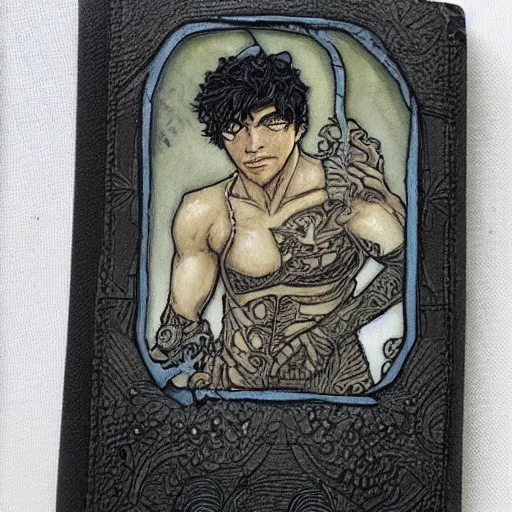 Prompt: jace balaren the wallet sculpter. portrait by rebecca guay