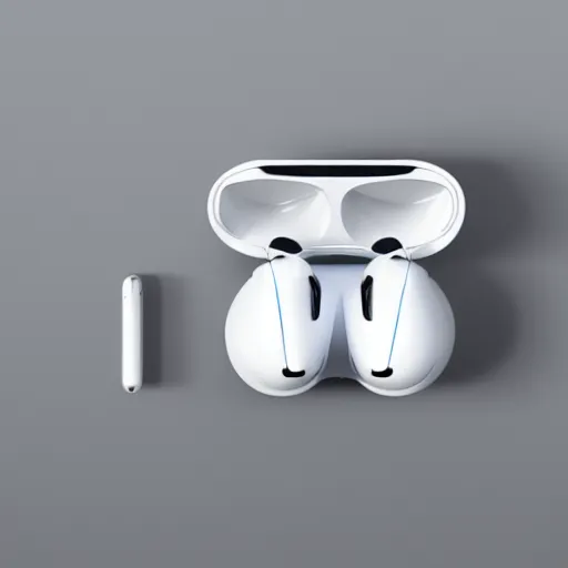 Image similar to airpod transformer, concept art, designed by Apple Inc and Joongwon Jeong, studio ambient lighting