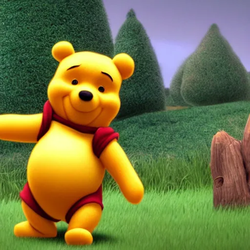 Image similar to unreal engine 5 render of winnie the pooh in voyager