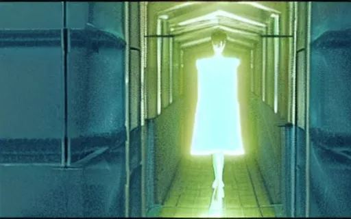 Image similar to still frame from blockbuster movie showcasing groundbreaking cgi a character made of blue cherenkov radiation