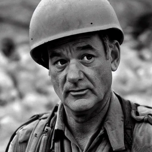 Prompt: bill murray in saving private ryan