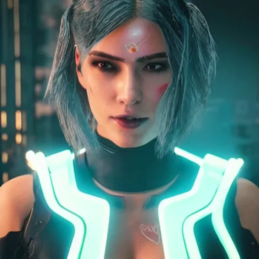 Image similar to V from Cyberpunk 2077 wearing spiked collar