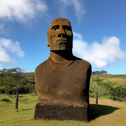 Prompt: moai statue of dwayne johnson
